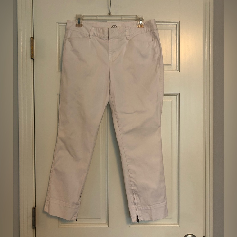 Ann Taylor Loft White Cropped